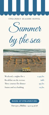 Seaside hotel roll-up — summer by the sea
