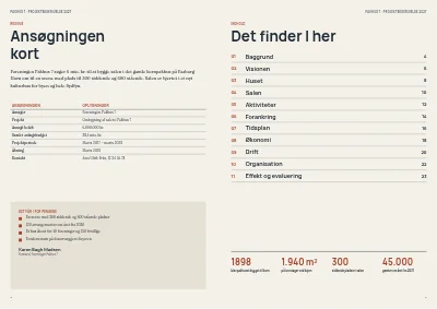 Side 2–3 af Projektbeskrivelse for fondsansøgning til kulturhus – 24 sider