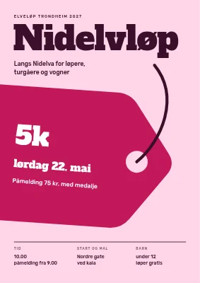 5 km-løp — dato på hengelapp