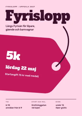5 km-lopp — datum på en hangtag