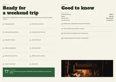 Pages 10–11 of Welcome brochure for a scout group – 12 pages
