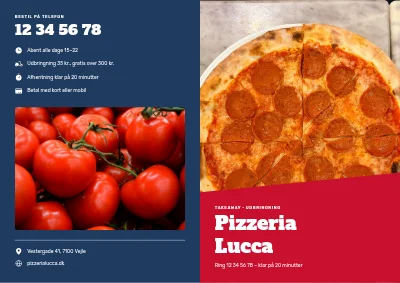 Pizzeriaets takeaway-menu