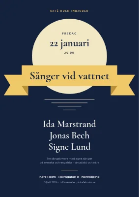 Singer-songwriterkväll — affisch