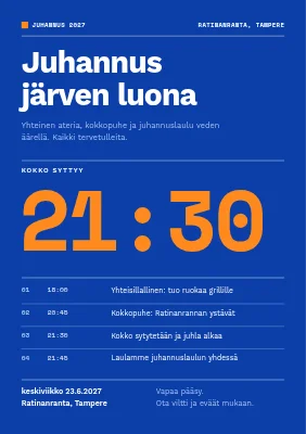 Juhannus vuonon rannalla — sveitsiläinen ruudukko