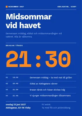 Midsommar vid fjorden — schweiziskt rutnät