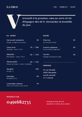 Page 2 de Menu tapas avec lettrine