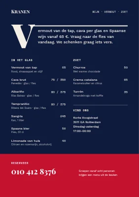 Pagina 2 van Tapasmenu met een siercapitaal