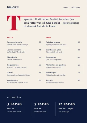 Sida 1 av Tapasmeny med anfang
