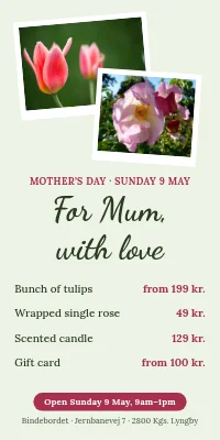 Door poster for a florist — Mother’s Day gifts