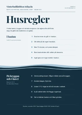Ordningsregler — vinterbadarklubb