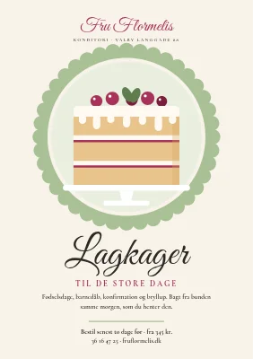 Konditori med lagkager i Valby