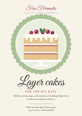 Layer cakes from a Valby cake shop