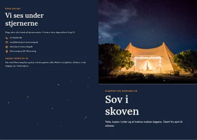 Omslag af Brochure til glamping i skoven – 16 sider