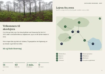 Side 2–3 af Brochure til glamping i skoven – 16 sider