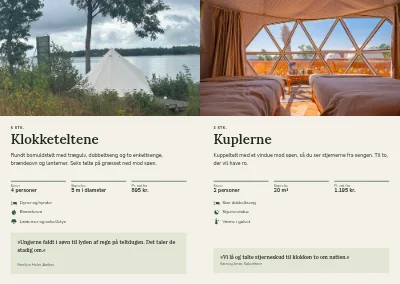 Side 4–5 af Brochure til glamping i skoven – 16 sider