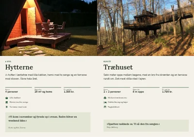 Side 6–7 af Brochure til glamping i skoven – 16 sider