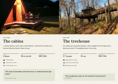 Pages 6–7 of Brochure for glamping in the forest – 16 pages