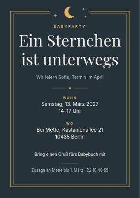Babyparty — ein kleiner Stern ist unterwegs