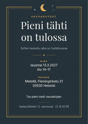 Vauvakutsut — pieni tähti tulossa