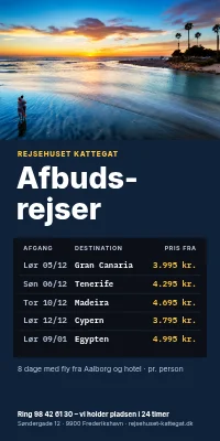 Dørplakat til rejsebureau — afbudsrejser