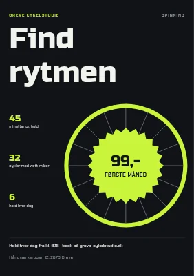 Spinning i Greve: første måned 99,-