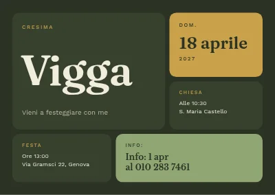 Cresima — tessere tipografiche in muschio e ottone