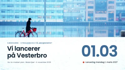Go-to-market-plan — lancering af cykelservice