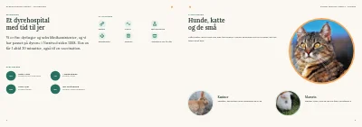 Side 2–3 af Klinikbrochure for dyrlæge – 12 sider