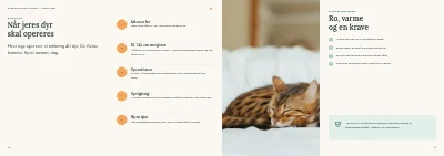 Side 10–11 af Klinikbrochure for dyrlæge – 12 sider