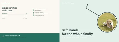 Cover of Clinic brochure for a veterinary practice – 12 pages