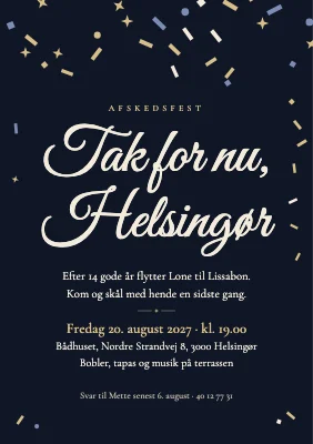 Afskedsfest — tak for nu