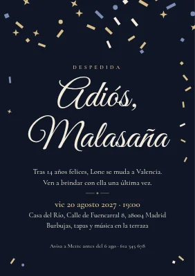 Fiesta de despedida — hasta la vista