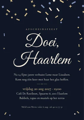 Afscheidsfeest — doei