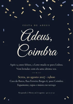 Festa de despedida — adeus