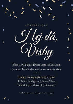 Avskedsfest — hej då