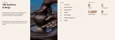 Side 2–3 af Kursuskatalog for keramikværksted – 16 sider