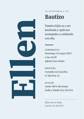 Bautizo en Ærø — invitación