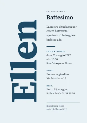 Battesimo a Ærø — invito