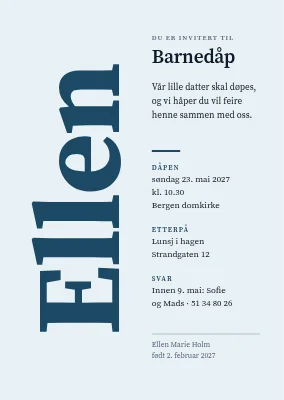Dåp på Ærø — invitasjon