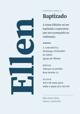 Batizado em Ærø — convite