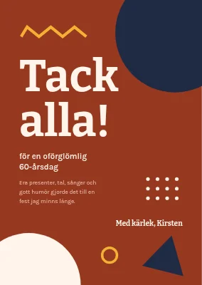 60-årsdag — tackkort i Memphis-stil