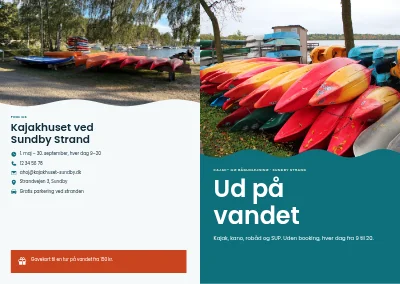 Omslag af Brochure til kajak- og bådudlejning – 8 sider