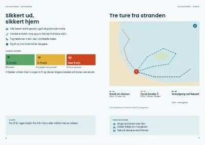 Side 6–7 af Brochure til kajak- og bådudlejning – 8 sider