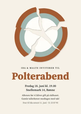 Polterabend — knust tallerken i papirklip