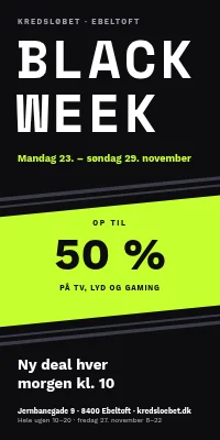 Dørplakat til elektronikbutik — Black Week