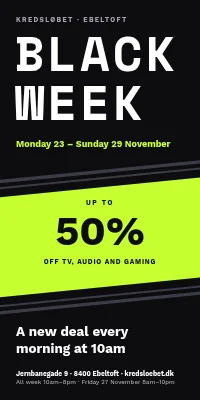 Door poster for an electronics shop — Black Week