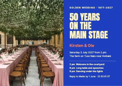 Golden wedding — 50 years on the main stage