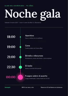 Noche de gala — cronograma de la velada