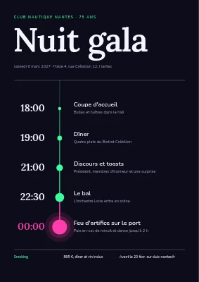 Soirée de gala — le déroulé de la soirée