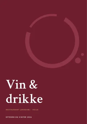 Vin- og drikkekort for restaurant – 8 sider